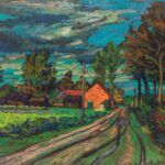 HANNA KALI-WEYNEROWSKA, Landschaft aus Lichtard?, 1947, Öl auf Leinwand. Polenmuseum Rapperswil